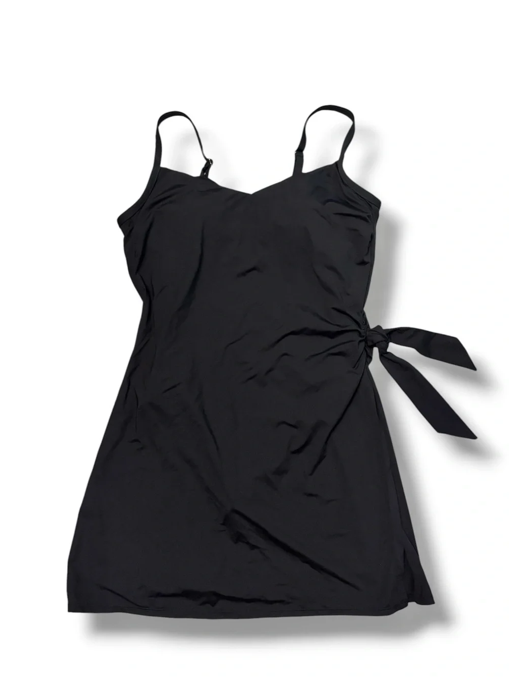 LANDS’ END UPF 50 Sweetheart One-Piece Swim Dress Black Size Large